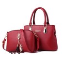 Ladies' Handbag Set 2 pcs Handbag 31 x 21 x 12 cm and Small Shoulder Bag 23 x 17 x 9 cm Artificial Leather Cat Charm 4