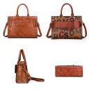 Ladies' Handbag Set 3 pcs Handbag with strap 32 x 13 x 23 cm clutch and coin purse made of synthetic leather Letter print and large buckle 6