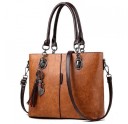 Ladies Handbag with Removable Shoulder Strap Vintage Look Artificial Leather Cat and Tassel Charm Dimensions 31 x 24 x 13 cm 4