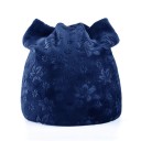 Ladies' Hat with Cat Ears for Spring and Autumn Textured Floral Pattern Soft Velvet Appearance Acrylic Head Circumference 56 to 58 cm 4