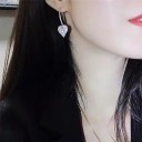 Ladies' Heart Drop Earrings with Zirconia A2736 2