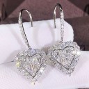 Ladies' Heart Drop Earrings with Zirconia A2736 3