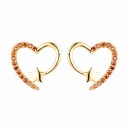 Ladies' Heart Earrings with Zirconia 18