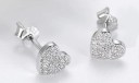 Ladies' Heart Stud Earrings with Zirconia G124 2