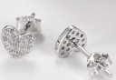 Ladies' Heart Stud Earrings with Zirconia G124 5
