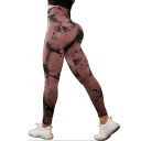 Ladies' High-Waisted Push-Up Seamless Yoga Trousers with Tie-Dye Pattern Elastic Fitness Leggings for Exercise and Leisure 6