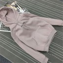 Ladies' Hoodie with Hood and Kangaroo Pocket Subtle Inscription on the Chest Polyester and Cotton Adjustable Drawstring Ribbed Cuffs and Hem 4