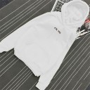 Ladies' Hoodie with Hood and Kangaroo Pocket Subtle Inscription on the Chest Polyester and Cotton Adjustable Drawstring Ribbed Cuffs and Hem 1
