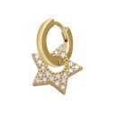 Ladies' Hoop Earring with Heart or Star Pendant Set with Zirconia Fashion Jewellery Pack of 1 22