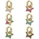 Ladies' Hoop Earring with Heart or Star Pendant Set with Zirconia Fashion Jewellery Pack of 1 33