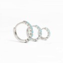Ladies' Hoop Earrings with Blue Stones 6