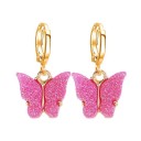 Ladies' Hoop Earrings with Butterfly C1097 2