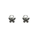 Ladies' Hoop Earrings with Butterfly Pendant G572 1