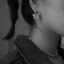 Ladies' Hoop Earrings with Butterfly Pendant G572 4