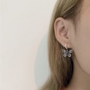 Ladies' Hoop Earrings with Butterfly Pendant G572 6