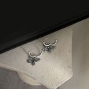 Ladies' Hoop Earrings with Butterfly Pendant G572 7