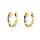 Ladies' Hoop Earrings with Coloured Stones 3