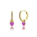 Ladies' Hoop Earrings with Heart Pendant G460 2