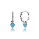 Ladies' Hoop Earrings with Heart Pendant G460 3