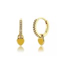 Ladies' Hoop Earrings with Heart Pendant G460 9