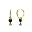 Ladies' Hoop Earrings with Heart Pendant G460 11