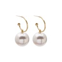 Ladies' Hoop Earrings with Pearl G681 2