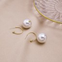 Ladies' Hoop Earrings with Pearl G681 5