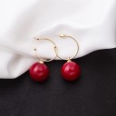 Ladies' Hoop Earrings with Pearl G681 6