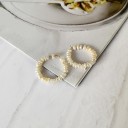 Ladies' Hoop Earrings with Pearls G1062 3