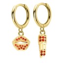 Ladies' Hoop Earrings with Pendant A1698 34