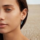 Ladies' Hoop Earrings with Pendant C1103 2