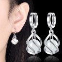 Ladies' Hoop Earrings with Pendant G1288 3