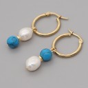 Ladies' Hoop Earrings with Pendant G1391 4