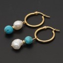 Ladies' Hoop Earrings with Pendant G1391 5