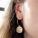 Ladies' Hoop Earrings with Pendant G148 5