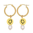 Ladies' Hoop Earrings with Pendant G192 2