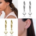 Ladies' Hoop Earrings with Pendant R35 18