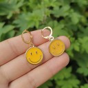 Ladies' Hoop Earrings with Smiley Faces 3