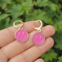 Ladies' Hoop Earrings with Smiley Faces 12