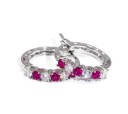 Ladies' Hoop Earrings with Stones R72 3