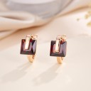 Ladies' Hoop Earrings with Zircon G1334 5