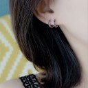 Ladies' Hoop Earrings with Zirconia C1056 4