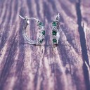 Ladies' Hoop Earrings with Zirconia G213 8