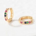 Ladies' Hoop Earrings with Zirconia G296 11