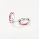 Ladies' Hoop Earrings with Zirconia G296 4
