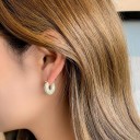 Ladies' Hoop Earrings with Zirconia G416 6