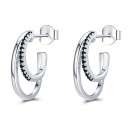 Ladies' Hoop Earrings with Zirconia G604 5