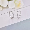 Ladies' Hoop Earrings with Zirconia 4