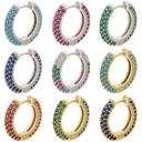 Ladies' Hoop Earrings with Zirconia 15
