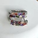 Ladies' Hoop Earrings with Zircons G205 5